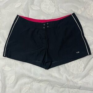 Champion Women's Black and Pink Athletic Shorts Swim/Board